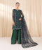 3 Piece - Embroidered Organza Suit